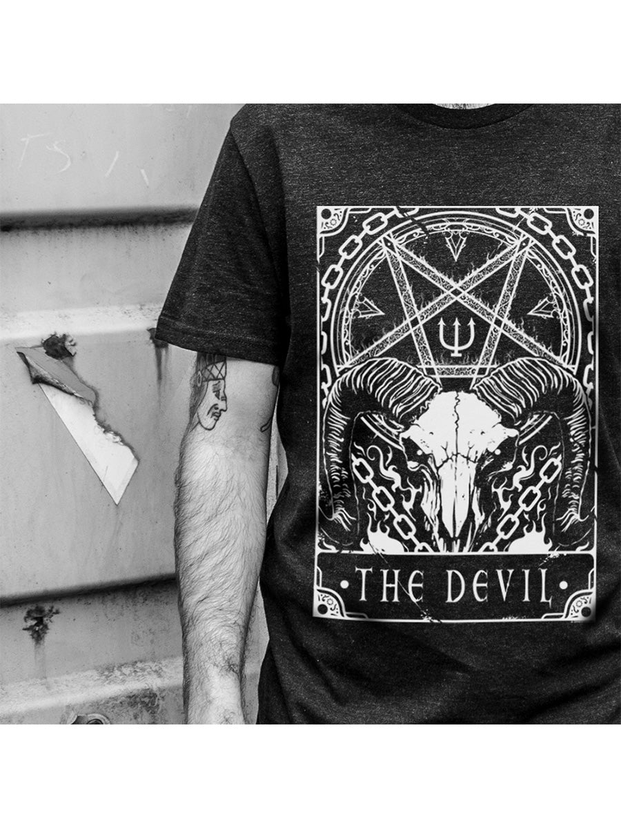 Deadly Tarot - The Devil Men's Heather Black Denim T-Shirt