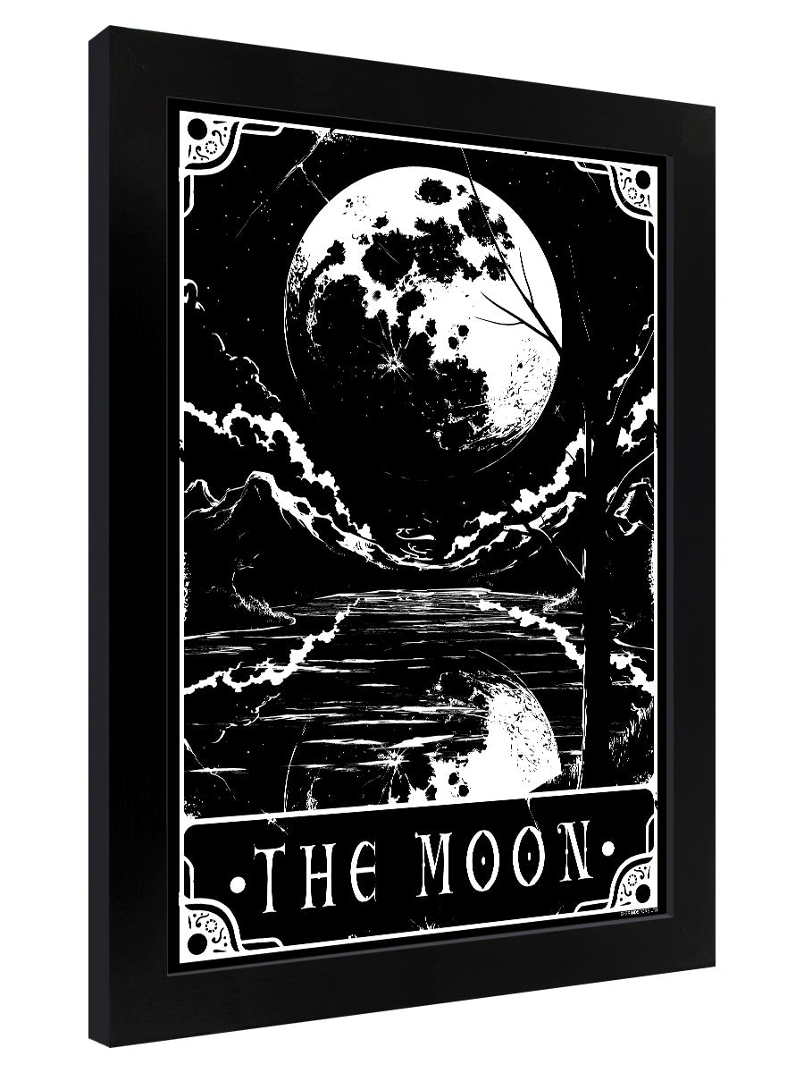 Deadly Tarot - The Moon Black Wooden Framed Print