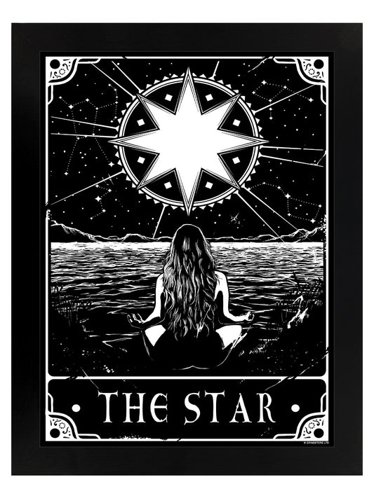 Deadly Tarot - The Star Black Wooden Framed Print