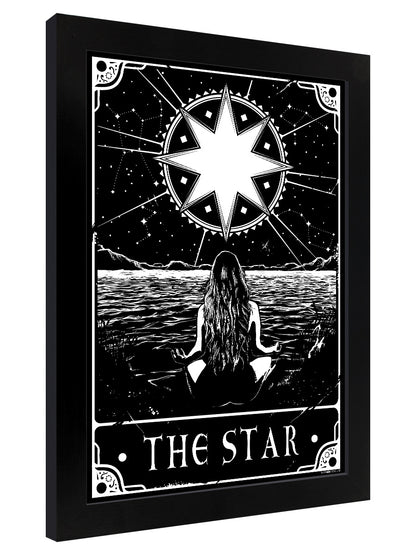 Deadly Tarot - The Star Black Wooden Framed Print