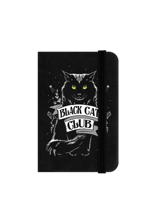 Black Cat Club Mini Black Notebook