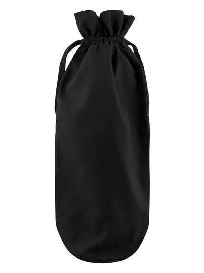 Skål Black Cotton Drawstring Bottle Bag