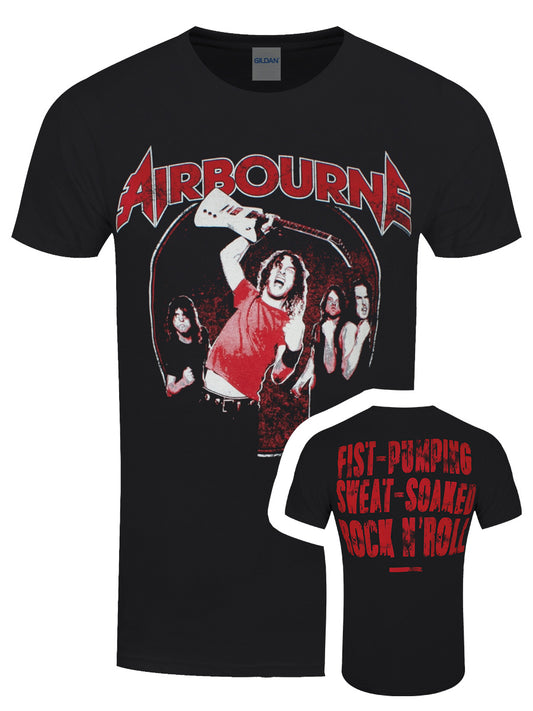 Airbourne Fist Pumping Men's Black T-Shirt