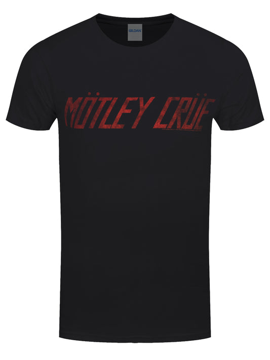 Motley Crue Distressed Logo Men's Black T-Shirt