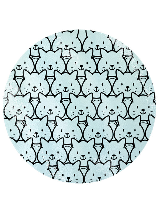 Because Cats Circular Glass Chopping Board