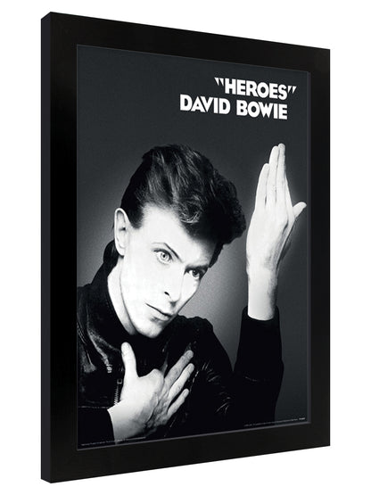 David Bowie Heroes Black Wooden framed Poster