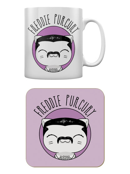 V. I. Pets Freddie Purcury Mug & Coaster Set