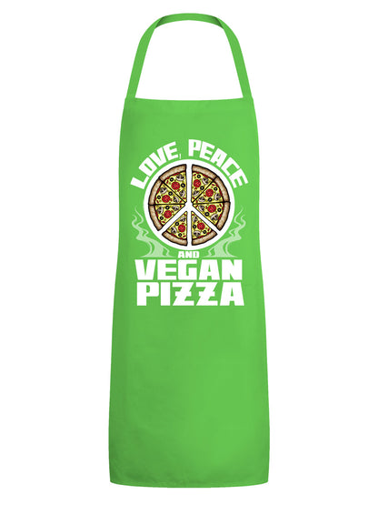 Love Peace & Vegan Pizza Green Apron