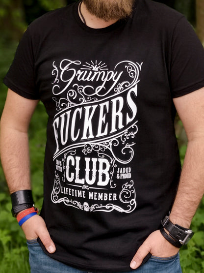 Grumpy Fuckers Club Life Time Member Men's Black T-Shirt