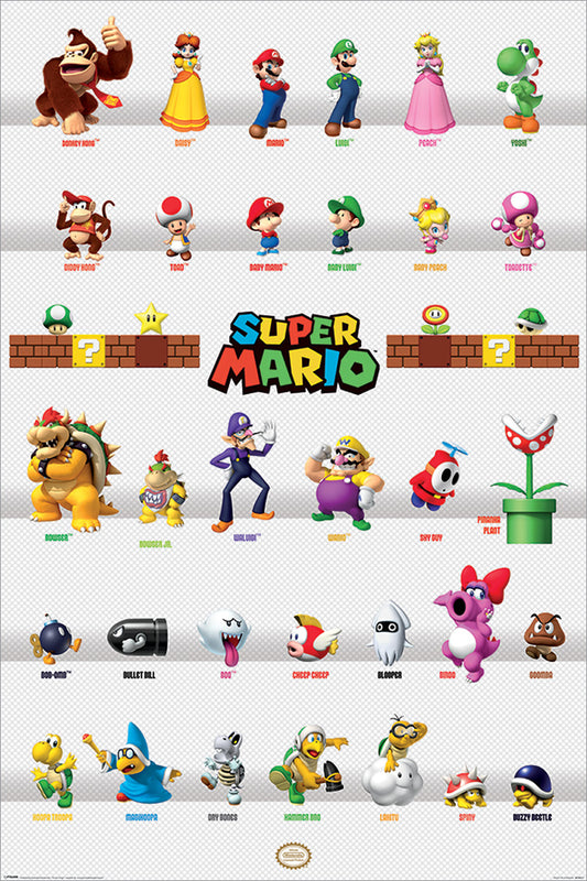 Super Mario Character Parade Maxi Poster