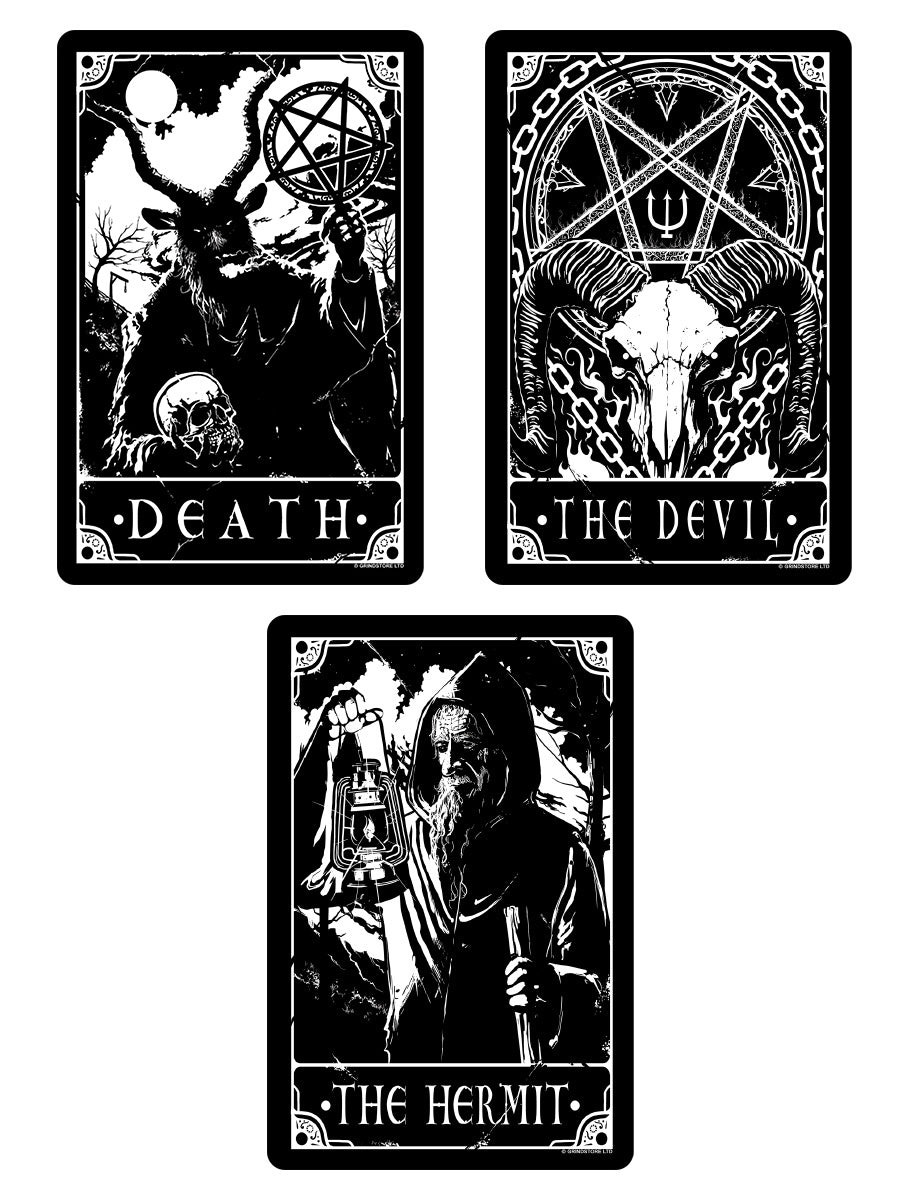 Deadly Tarot - Death, The Devil & The Hermit Greet Tin Card Set