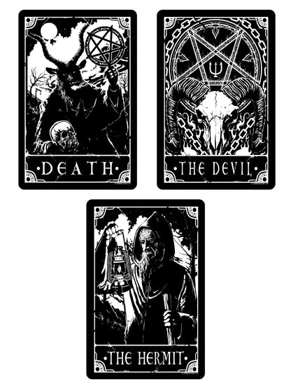 Deadly Tarot - Death, The Devil & The Hermit Greet Tin Card Set