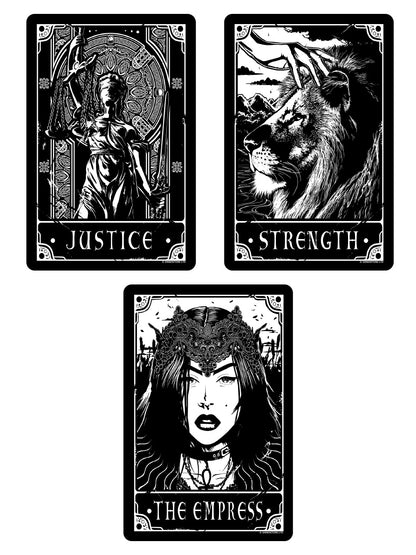 Deadly Tarot - Justice, Strength & The Empress Greet Tin Card Set