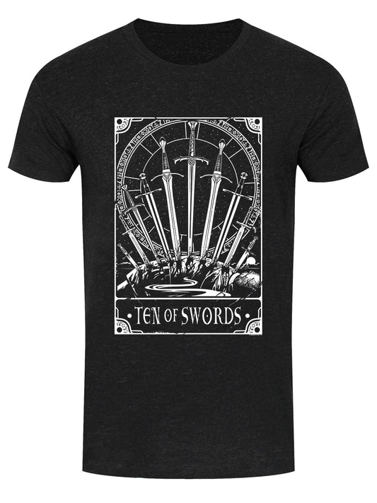 Deadly Tarot - Ten Of Swords Men's Heather Black Denim T-Shirt