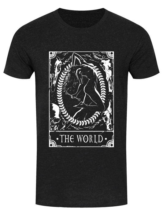 Deadly Tarot - The World Men's Heather Black Denim T-Shirt