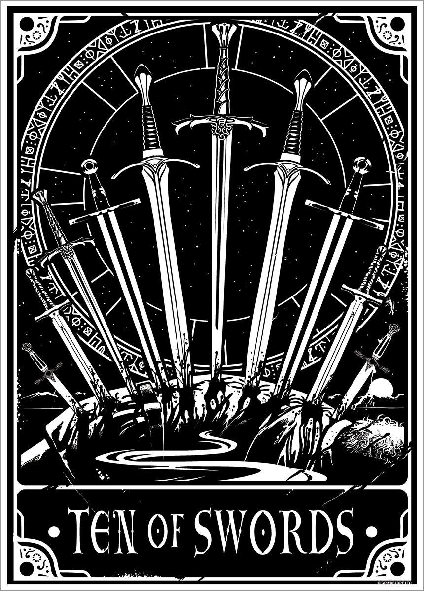 Deadly Tarot - Ten Of Swords Mini Poster