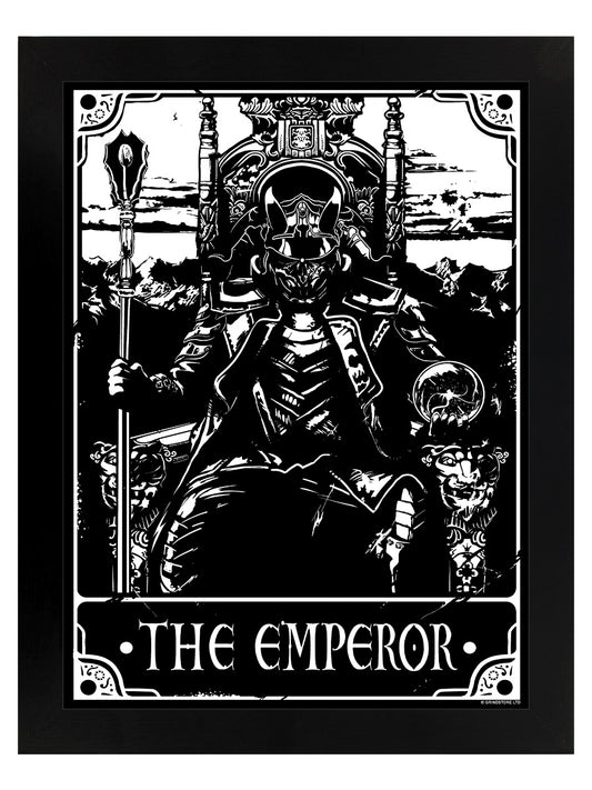 Deadly Tarot - The Emperor Black Wooden Framed Print