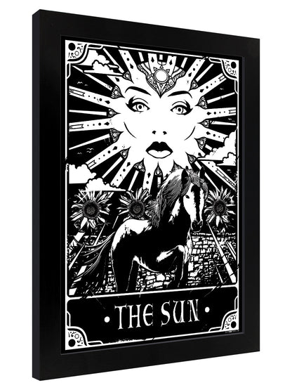 Deadly Tarot - The Sun Black Wooden Framed Print