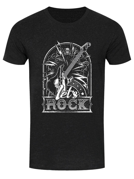 Let's Rock Men's Heather Black Denim T-Shirt