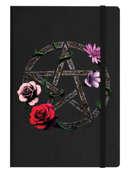 Requiem Collective Floral Pentagram Black A5 Hard Cover Notebook