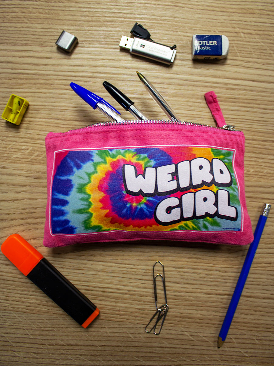 Weird Girl Pink Pencil Case