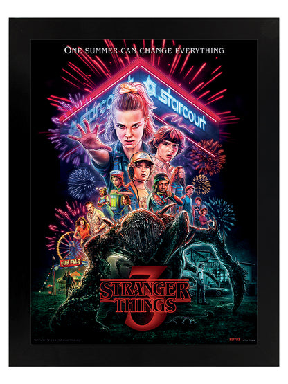 Stranger Things Summer of 85 Black Wooden Framed Poster