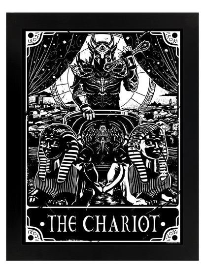 Deadly Tarot The Chariot Black Wooden Framed Print