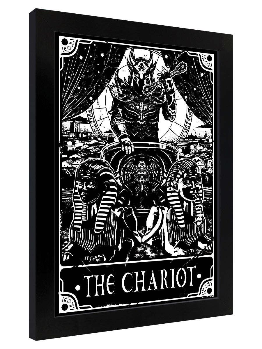 Deadly Tarot The Chariot Black Wooden Framed Print