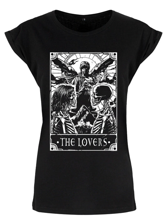 Deadly Tarot The Lovers Ladies Premium Black T-Shirt