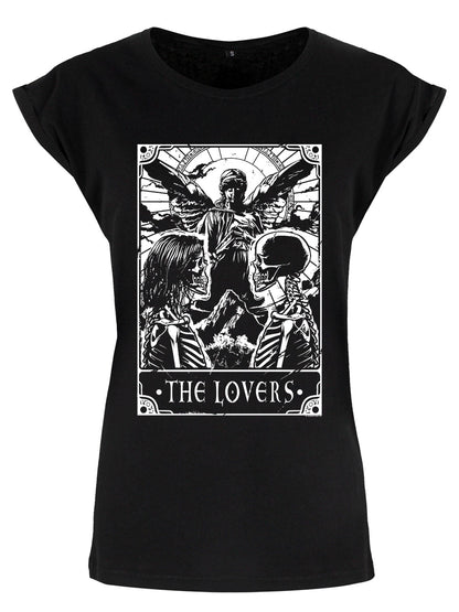 Deadly Tarot The Lovers Ladies Premium Black T-Shirt