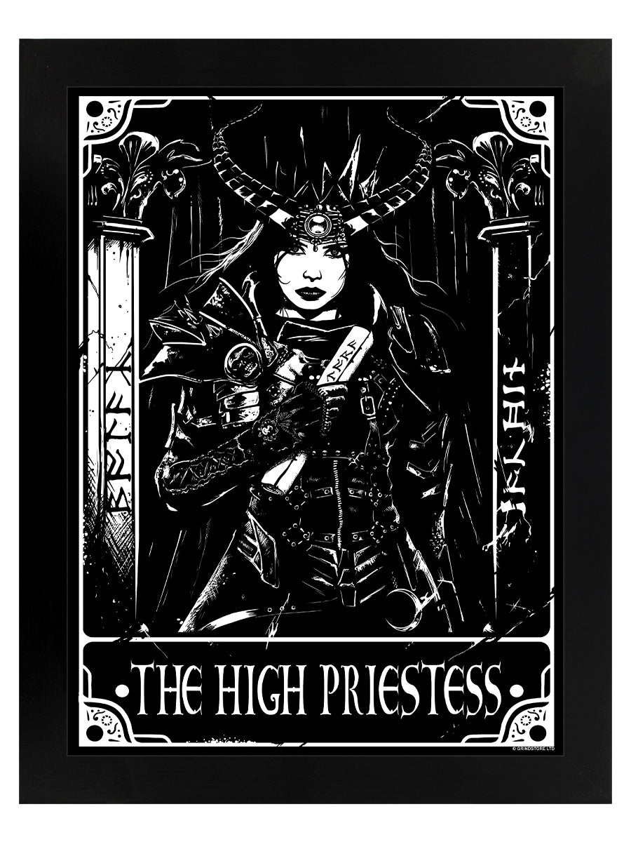Deadly Tarot - The High Priestess Black Wooden Framed Print