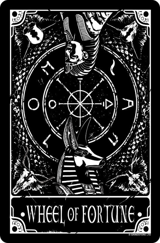 Deadly Tarot Wheel Of Fortune Greet Tin Card