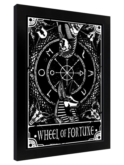 Deadly Tarot - Wheel Of Fortune Black Wooden Framed Print