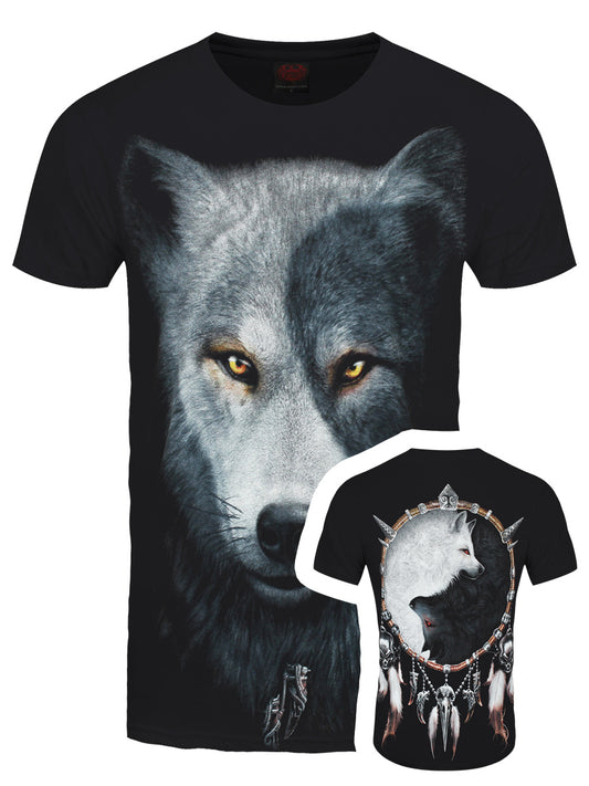 Spiral Wolf Chi Men's Black T-Shirt