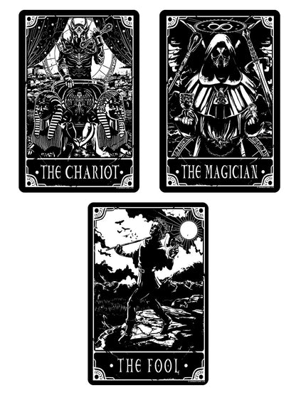 Deadly Tarot - The Chariot, The Fool & The Magician Greet Tin Card Set