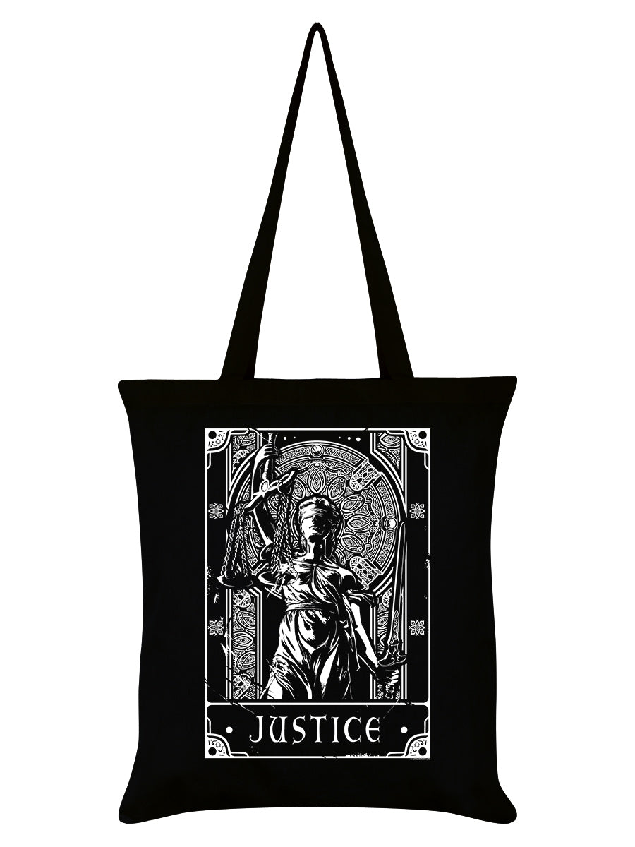 Deadly Tarot - Justice Black Tote Bag