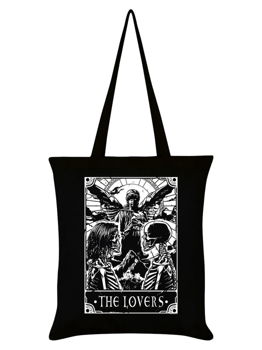 Deadly Tarot - The Lovers Black Tote Bag