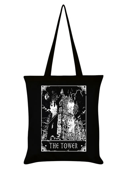 Deadly Tarot - The Tower Black Tote Bag