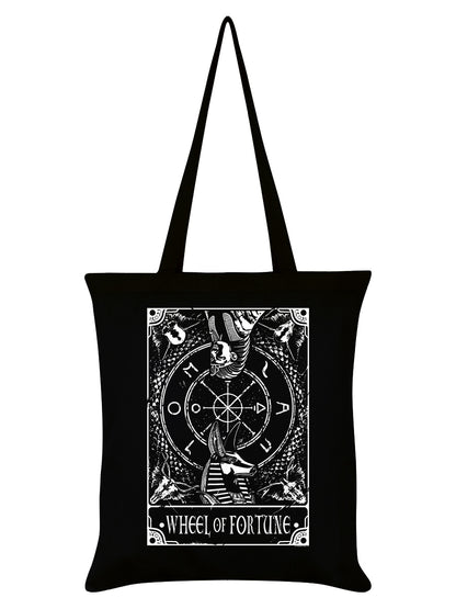 Deadly Tarot Wheel Of Fortune Black Tote Bag