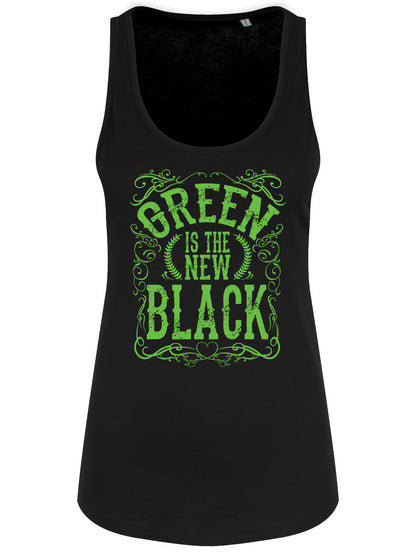 Green Is The New Black Ladies Black Floaty Tank