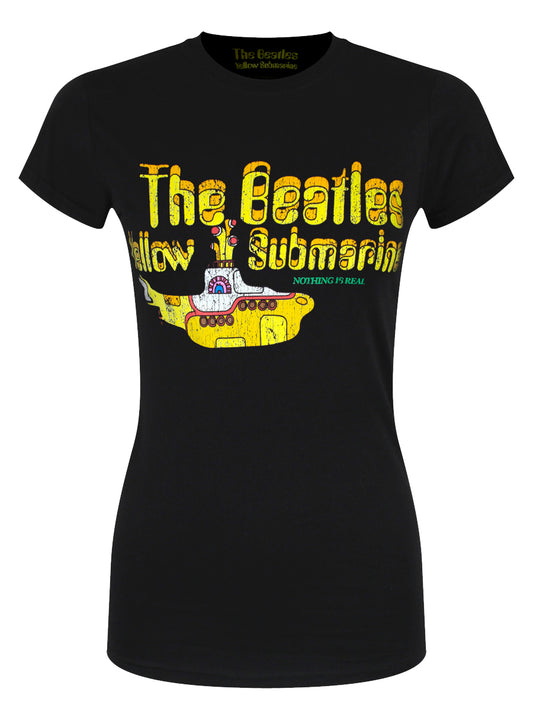 Beatles Nothing Is Real Ladies Black T-Shirt