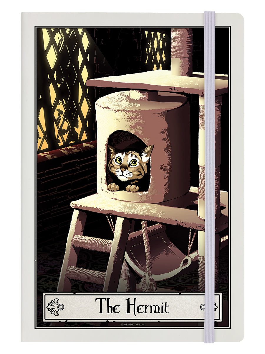 Deadly Tarot Felis - The Hermit Cream A5 Hard Cover Notebook