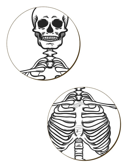 Dem Bones Skeleton 4 Piece Coaster Set