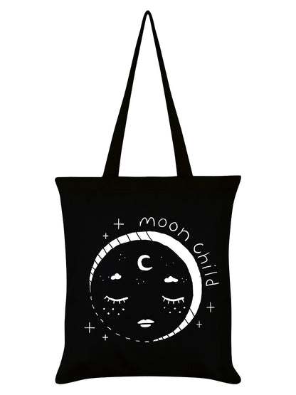 Celestial Moon Child Black Tote Bag