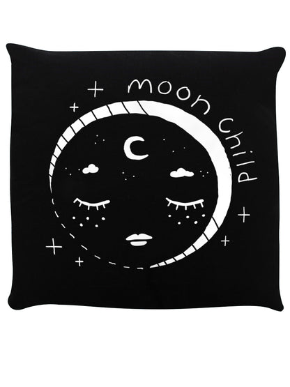 Celestial Moon Child Black Cushion