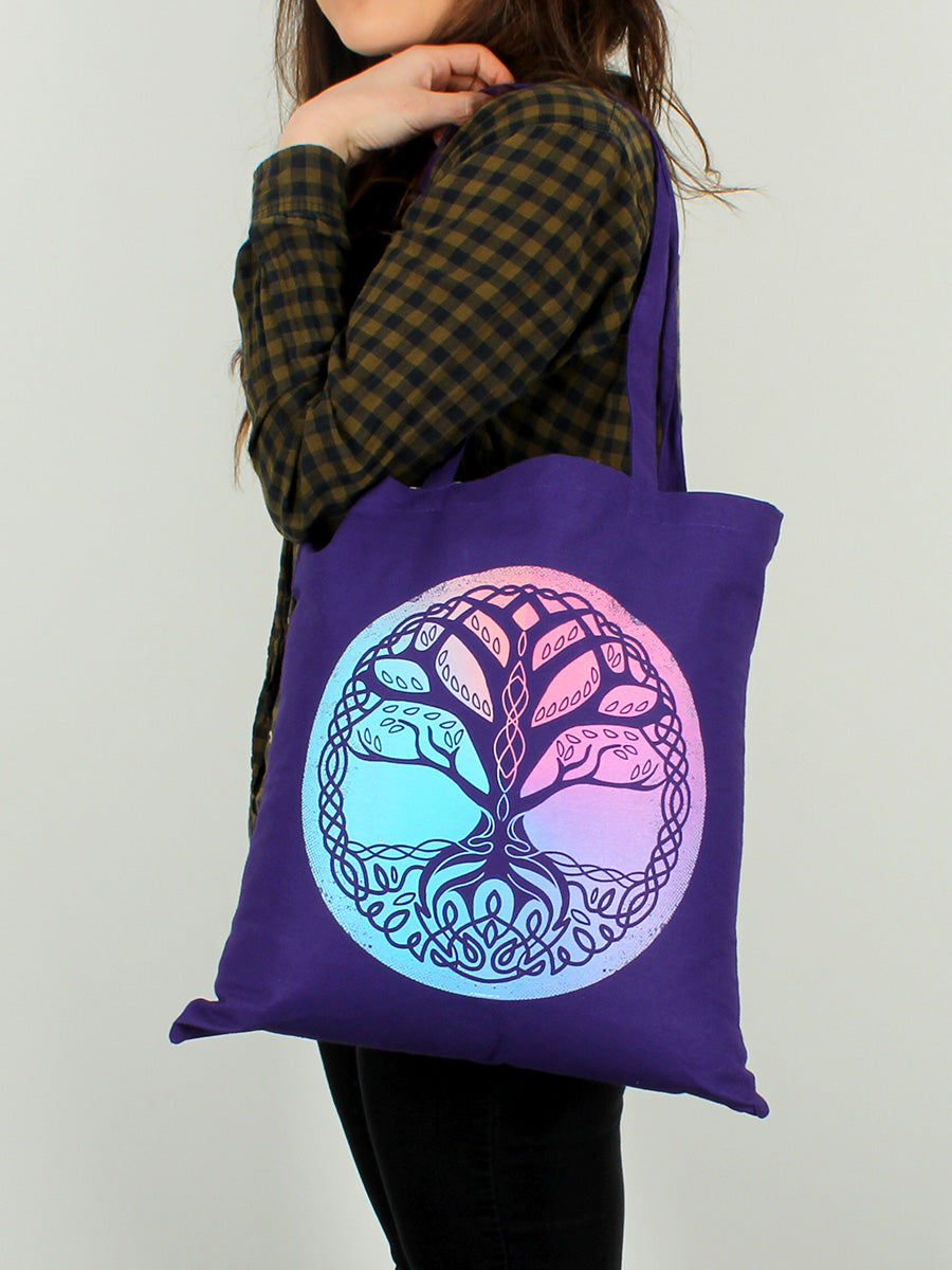 Tree Of Life Purple Tote Bag