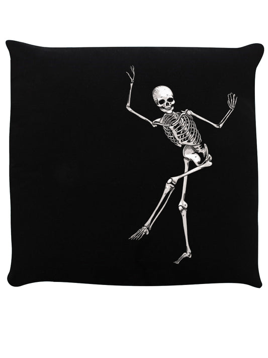 Dancing Skeleton Black Cushion
