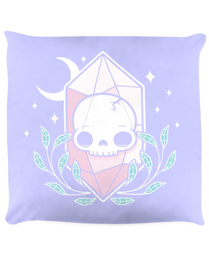 Pastel Goth Skull Crystal Lilac Cushion