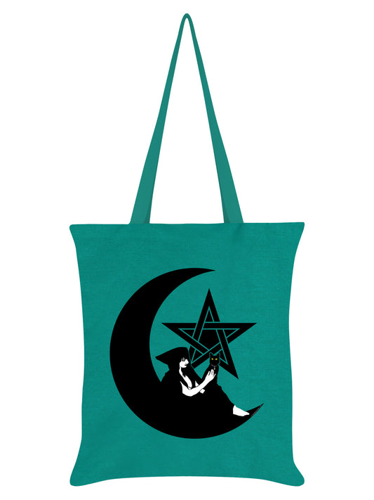 Pentagram Witch Emerald Green Tote Bag