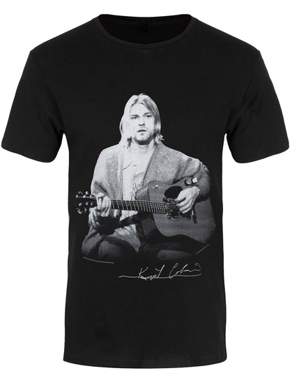 Kurt Cobain Guitar Live Men's Black T-Shirt